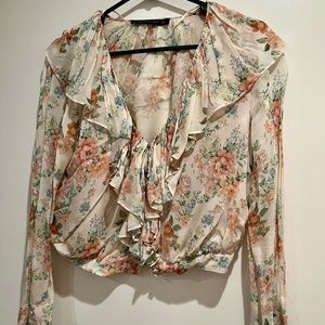 Zara Floral Ruffled Blouse